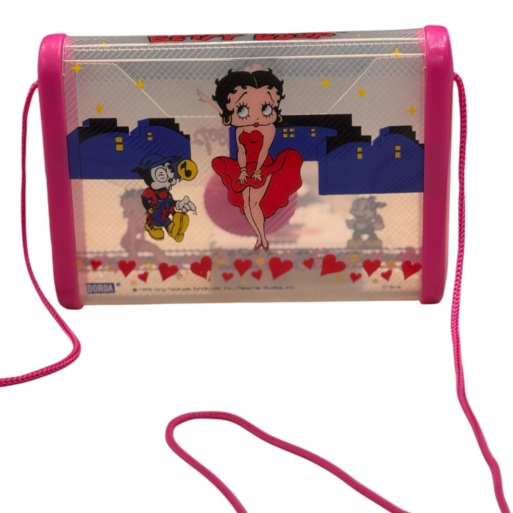 Betty Boop Mini Tote Bag Hot Pink PVC 1998 - Picture 4 of 8